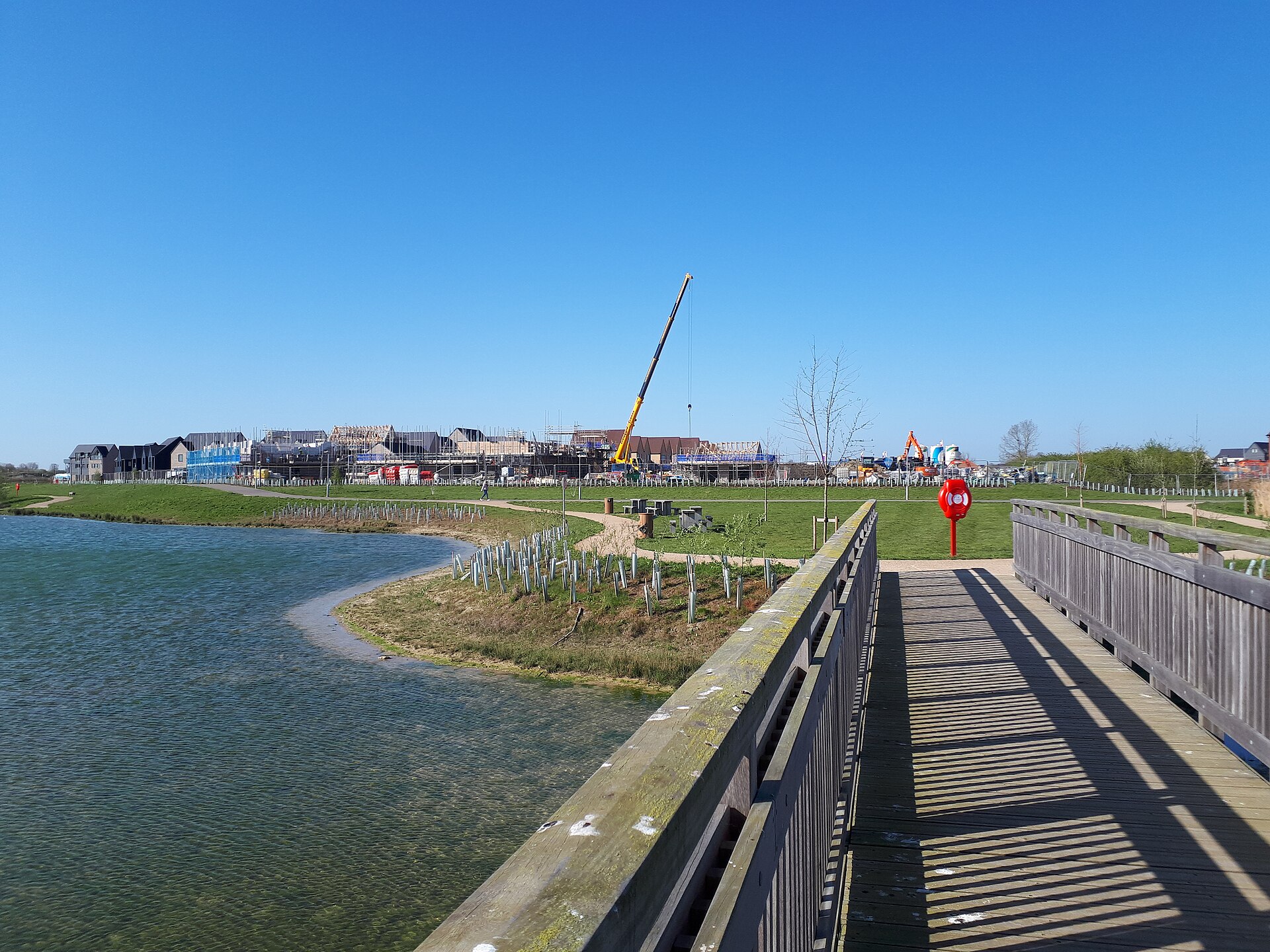 Housebuilding under way in Northstowe, Cambridgeshire